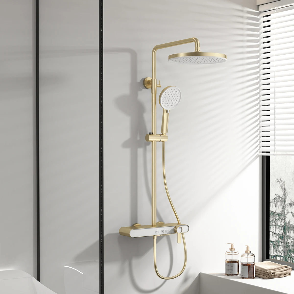 Cold Bathroom Shower System Faucets 12 Inch Round