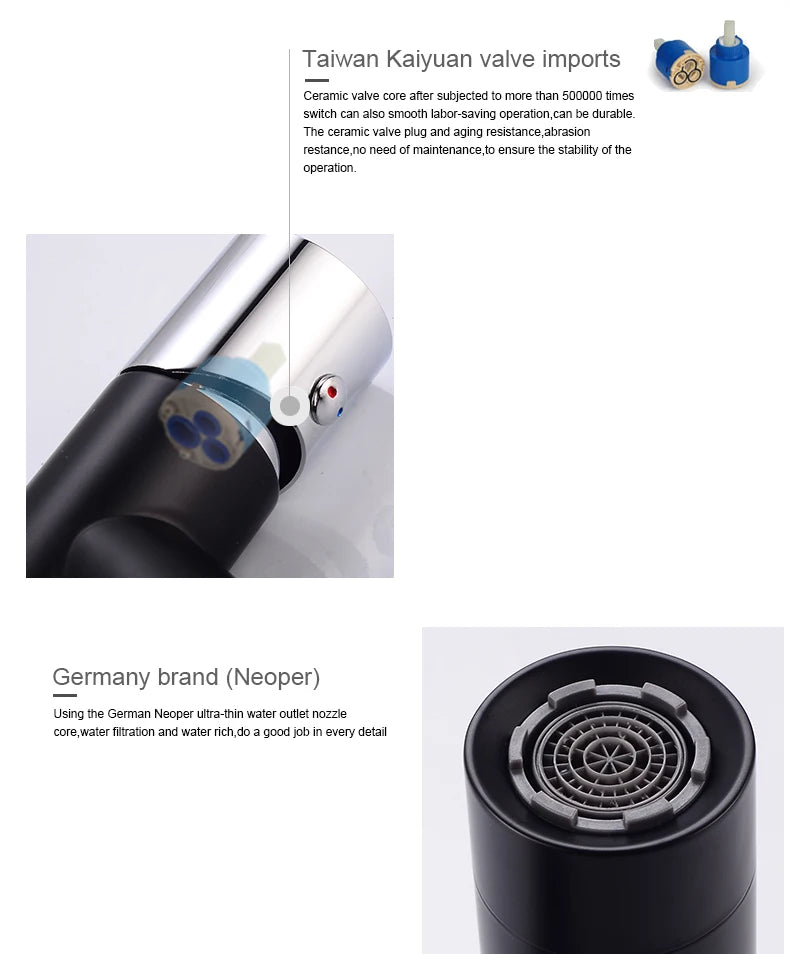Bakala Black Bathroom Sink Faucet Water Faucet Gourmet