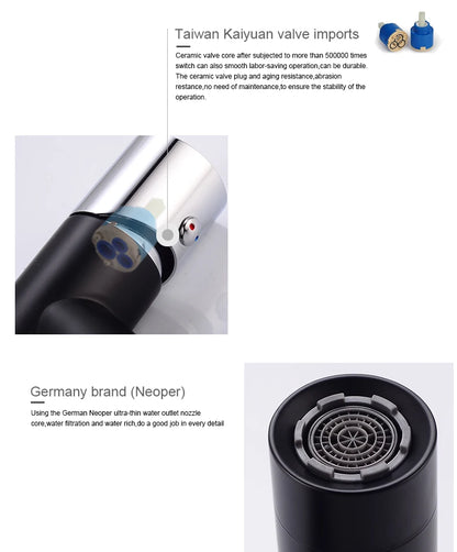 Bakala Black Bathroom Sink Faucet Water Faucet Gourmet