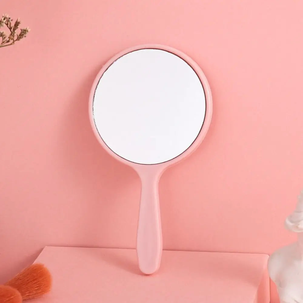 1pc Makeup Mirror Durable Handle Handheld Mirror Anti-Fall