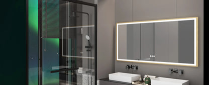 Led Bathroom Vanity Mirror Gold Frame Front Lighted