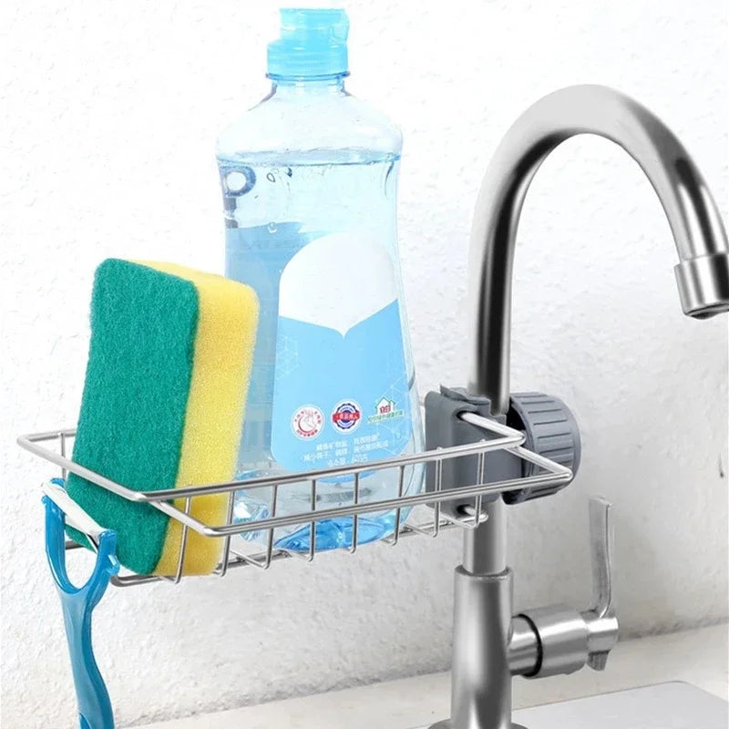 Sink Faucet Shelf Bathroom Shelf Soap Sponge Drain