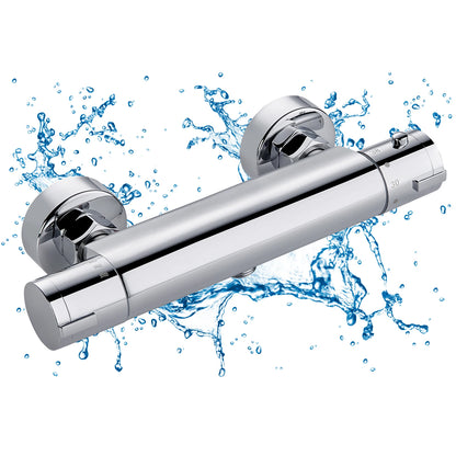 Shower Mixer Tap Thermostat 38 Safety Button Round