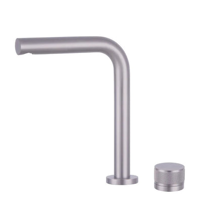 Brushed Rose Gold Basin Faucet Two Holes Gun