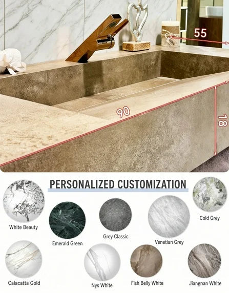 Any Size Custom Medieval Style Marble Sink Bathroom