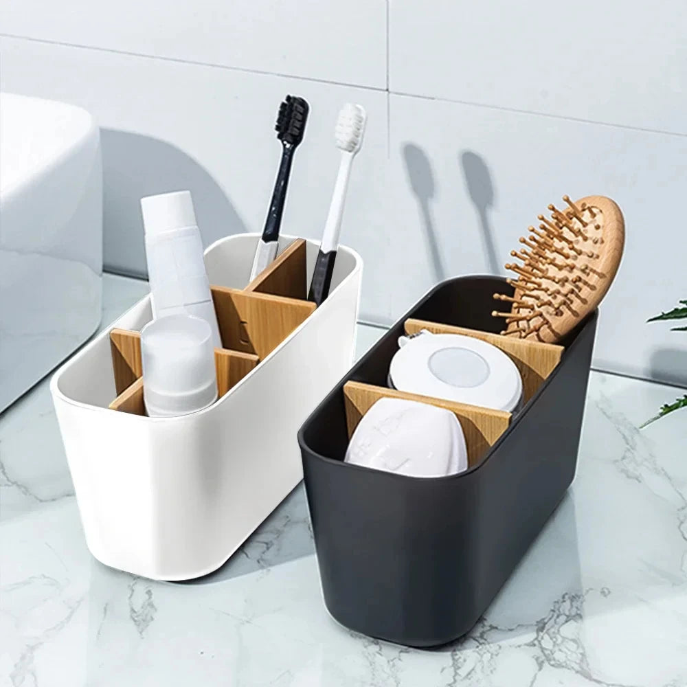 Toothbrush Holders Bathrooms Bamboo Tooth Brush Holder Slots