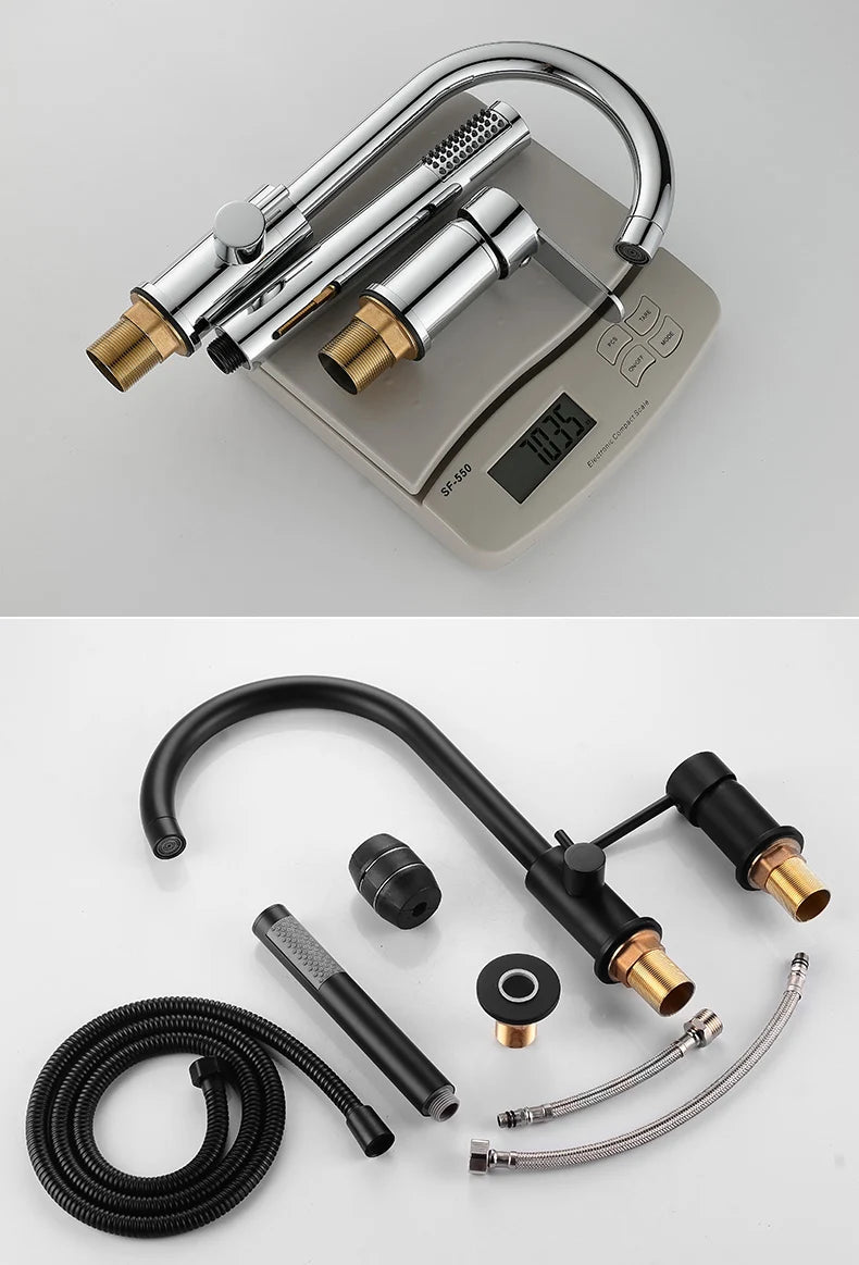 Bathroom Bathtub Shower Faucet Swivel Tub Spout Handhold