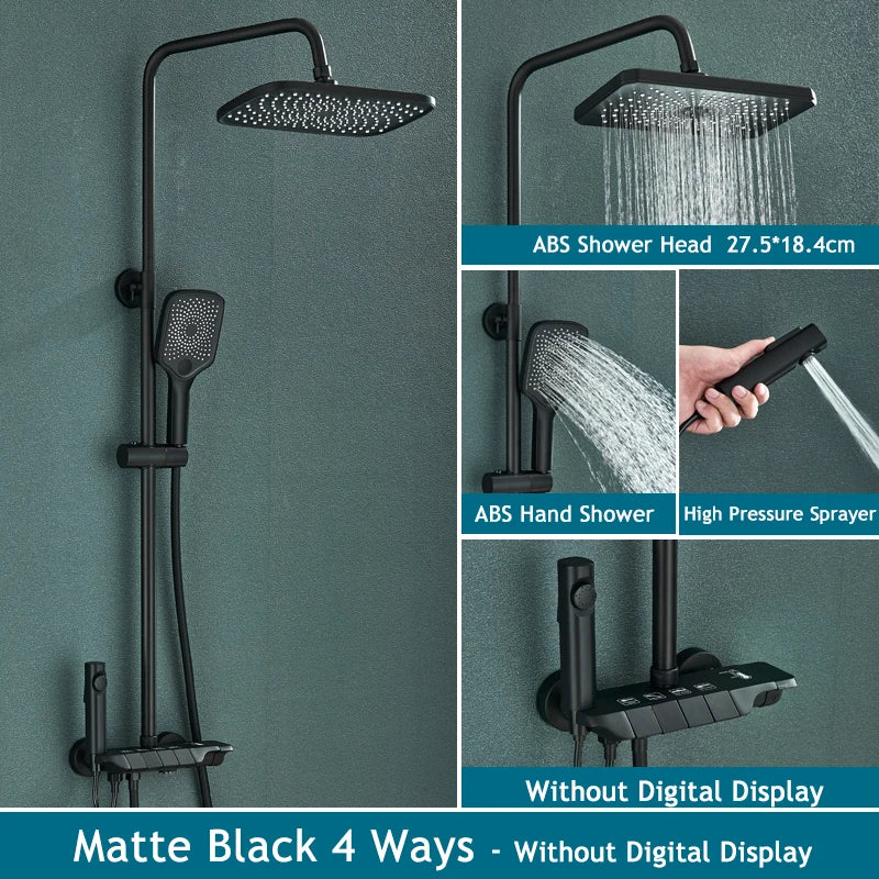 Rainfall Bathroom Shower System Digital Piano Key Shower