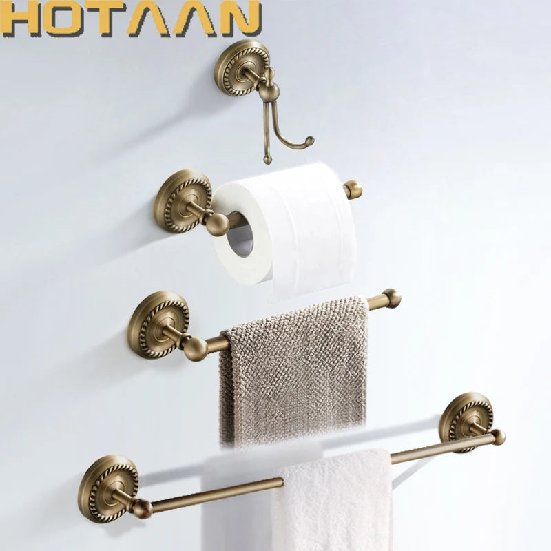 Solid Brass Bathroom Robe Hook Paper Holder Towel
