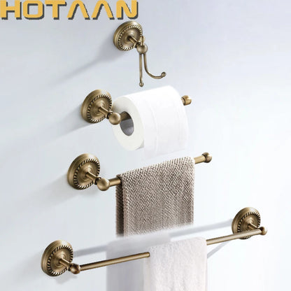 Solid Brass Bathroom Robe Hook Paper Holder Towel