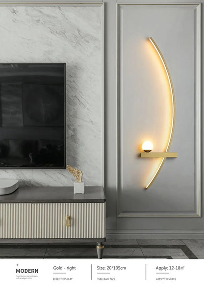 Modern Led Simple Art Bedroom Bedside Wall Lamp