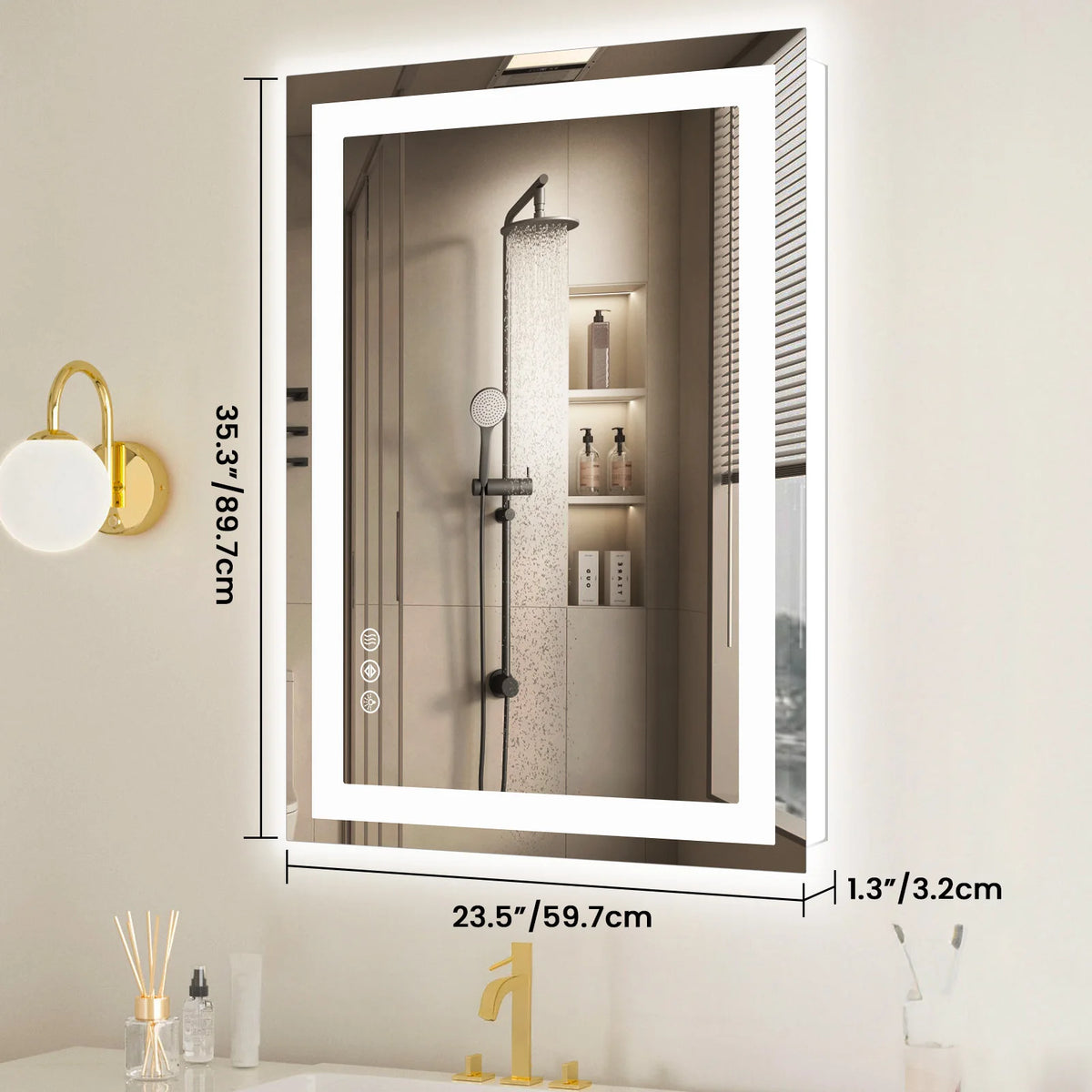 Jhk 36 24 Led Bathroom Vanity Mirror Wall