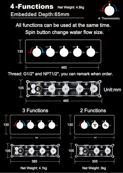 Boenn Thermostatic Shower Controller Shower Systems Bathroom