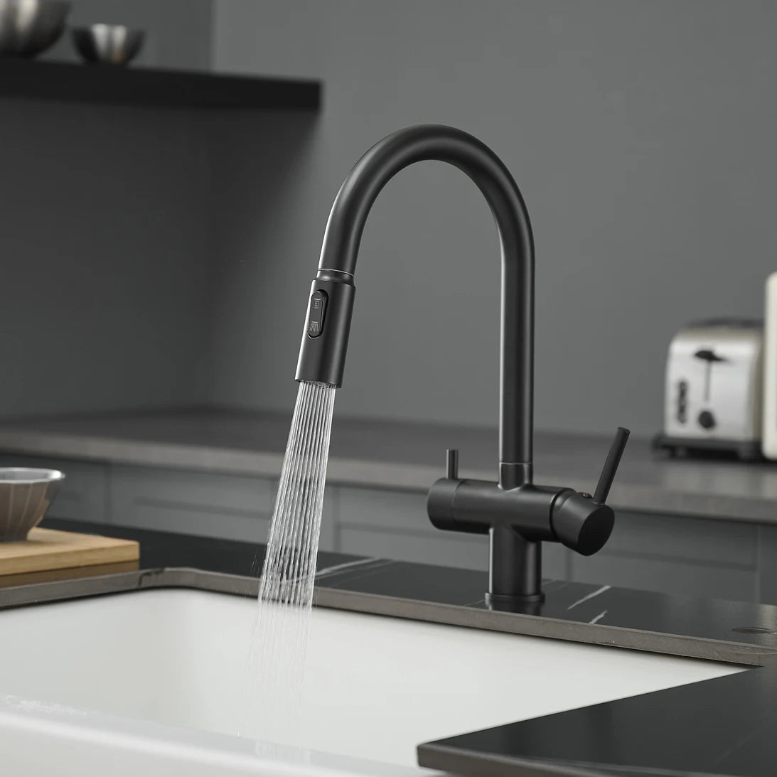 Pure Water Pull Out Filter Sink Faucet Pull