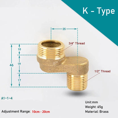 1/2 3/4 Bsp Male Tap Reducer Bath Shower