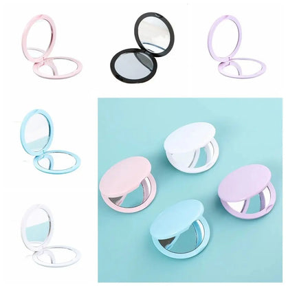 Creative Double Sided Flip Small Round Mirror Cute