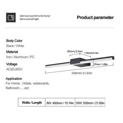 Led Wall Lamp Bathroom Vanity Light 40cm 55cm