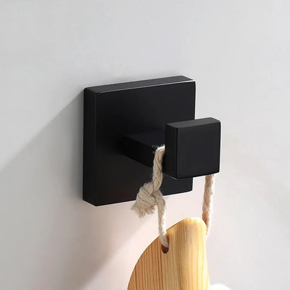 Black Bathroom Stainless Steel Wall Rack Towel Rack