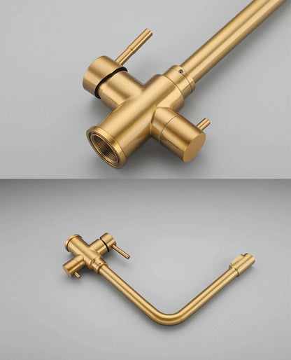 Ula Filtered Faucet Gold Purifier Faucet Dual Sprayer