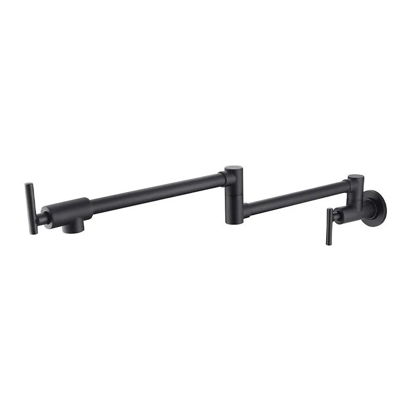 Black Wall Mounted Pot Filler Faucet Swivel Folding