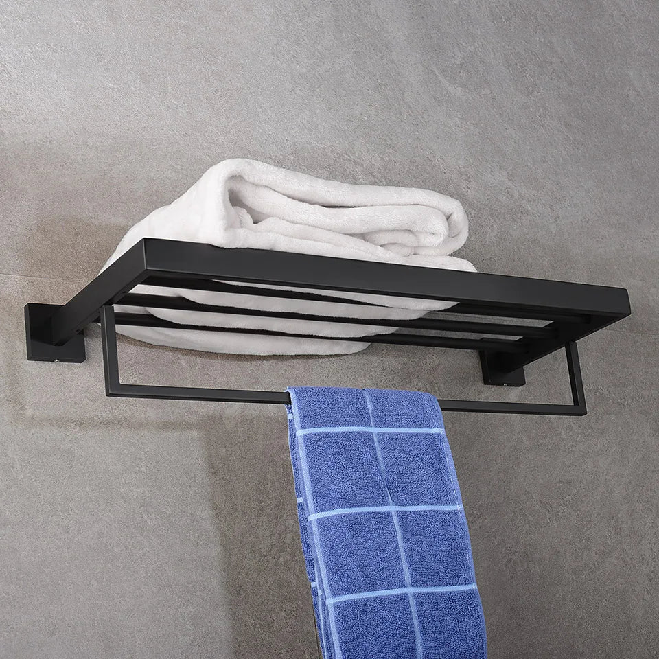 Matte Black Bathroom Hardware 304 Stainless Steel Towel