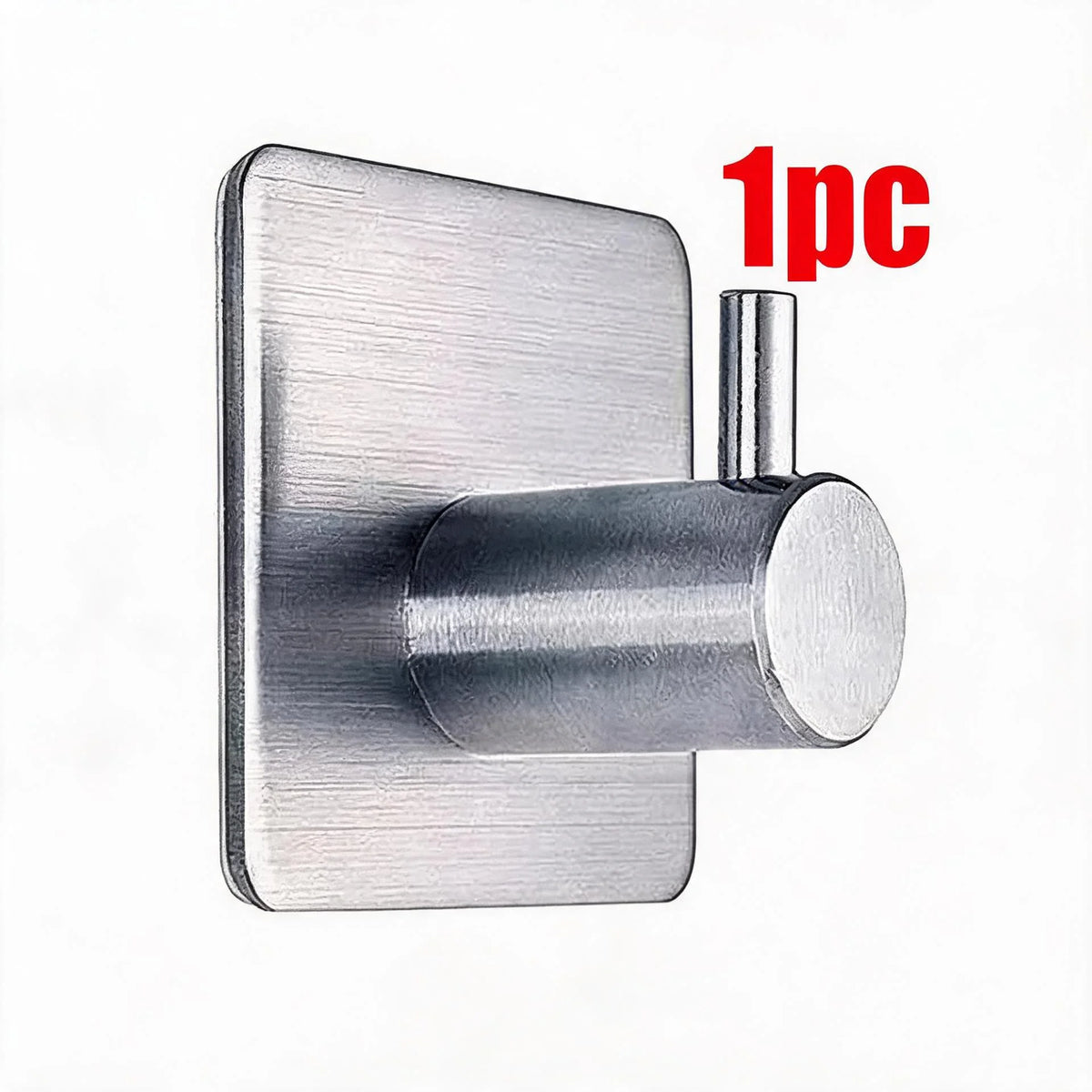 1/4pc Bathroom Stainless Steel Robe Hook Multi-Purpose Adhesive