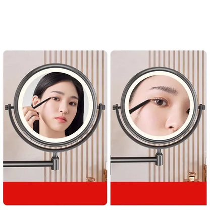 Rotatable Led Light Suction Cup Makeup Wall Mirror