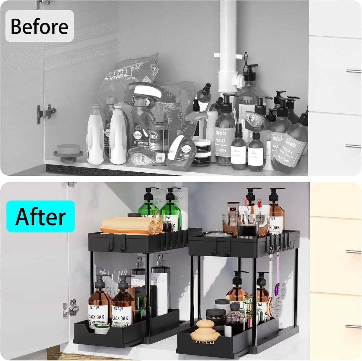 Under Sink Organizers Tier Under Bathroom Cabinet Holder