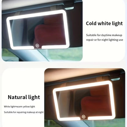 Rechargeable Led Car Sun Visor Vanity Mirror Hd