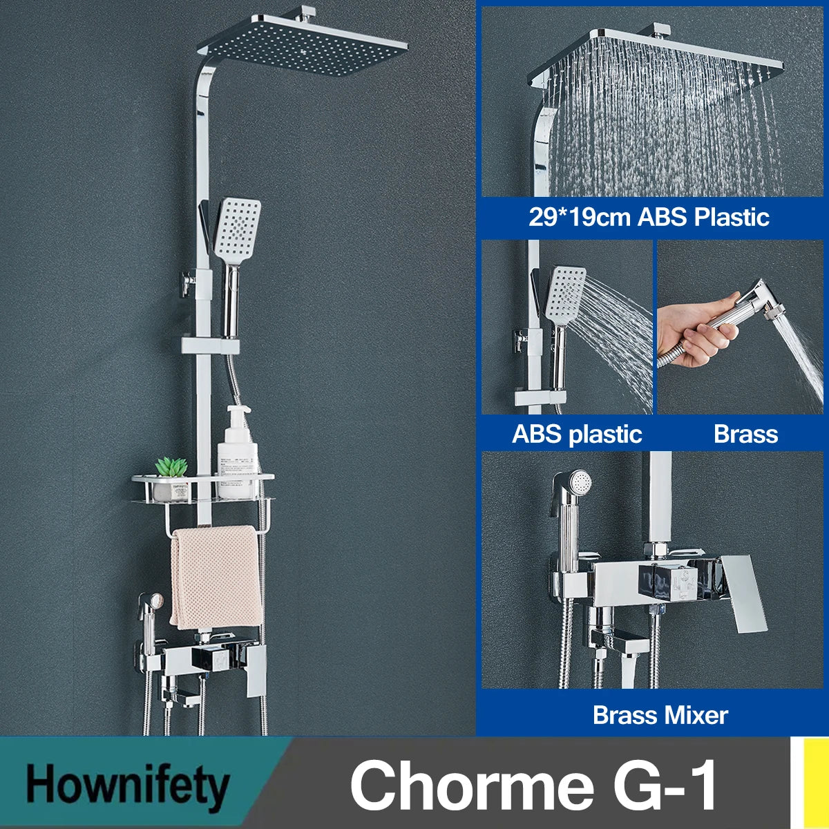 Golden Shower Faucet Rainfall 3/4-Way Bathtub Tap Bathroom