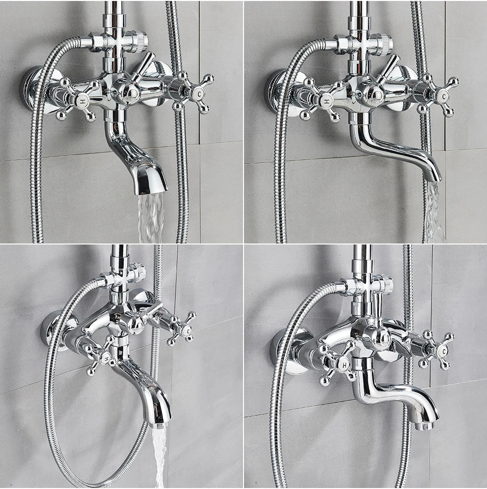 Bathroom Shower Faucet Brass Rainfall Shower Mixer Tap