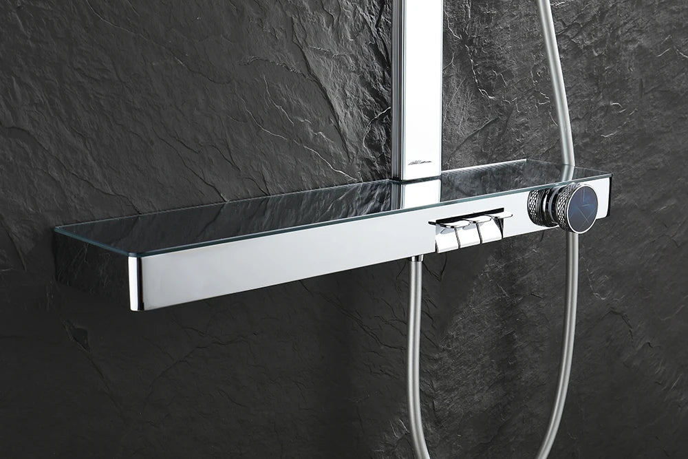Chrome Digital Piano Bathroom Shower 12 Inch Round