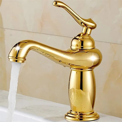 Luxury Europe Style Antique Gold Bathroom Basin Faucet