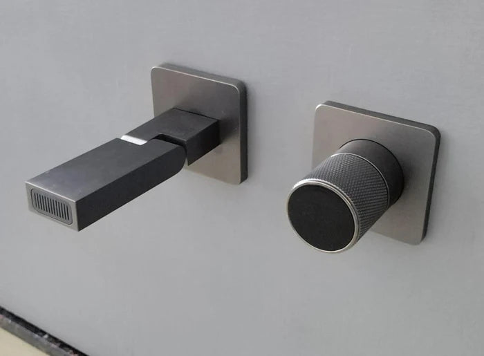 Gunmetal Gray Wall Mount Faucet Cold Washbasin Basin