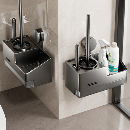 Suction Cup Toilet Brush No Punching Wall Mounted