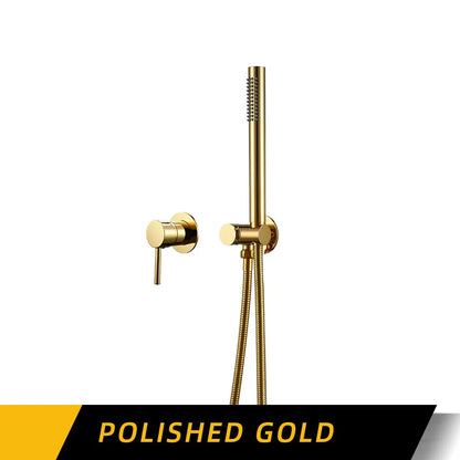 Handheld Bathroom Shower System Brushed Gold Cold Water