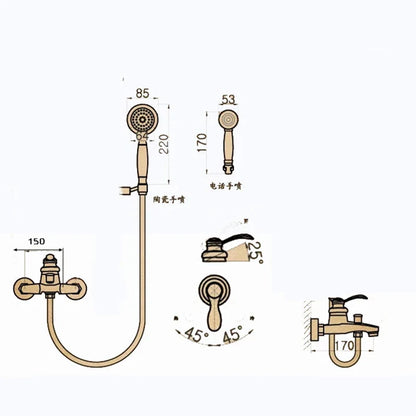 Poiqihy Wall Mounted Hand Held Shower Head Kit