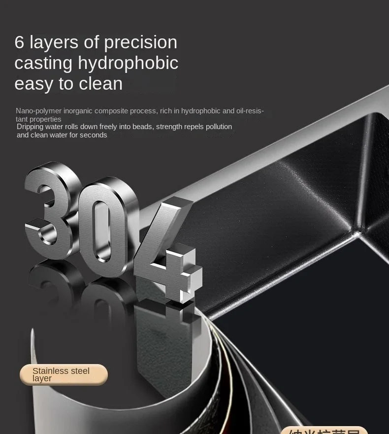 Flying Rainwaterfall Sink Stainless Steel Large Big Garbage