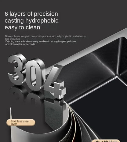 Flying Rainwaterfall Sink Stainless Steel Large Big Garbage