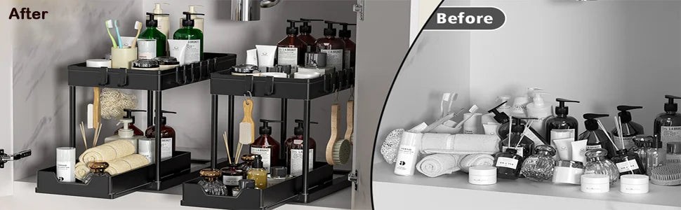 Under Sink Organizers Tier Under Bathroom Cabinet Holder