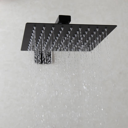 Kemaid Matte Black Rainfall Shower Faucet Systerm W/