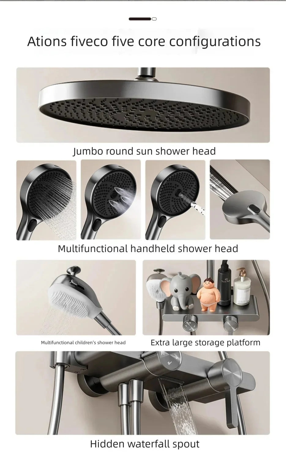 Bathroom Shower System Silicone Brush Head Foam Children