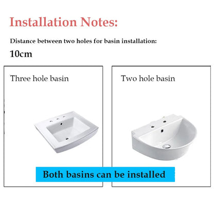 Two-Hole Bathroom Sink Faucet Zinc Alloy Dual Handle