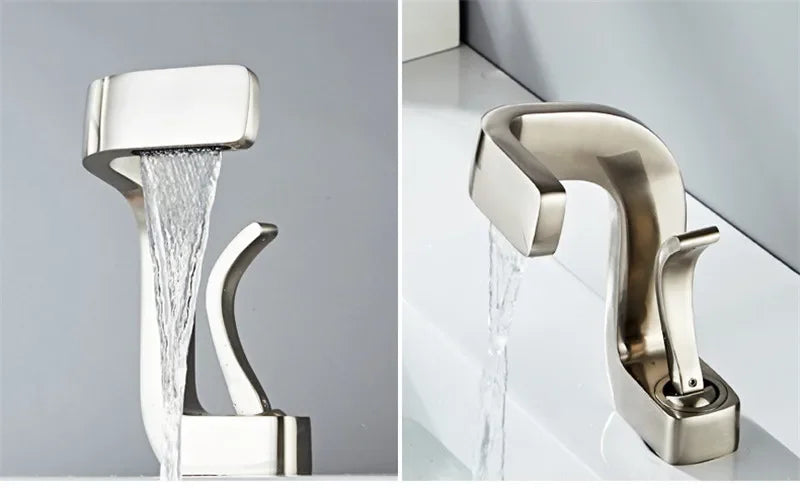 Bathroom Faucet Brass Gold White Bathroom Basin Faucet