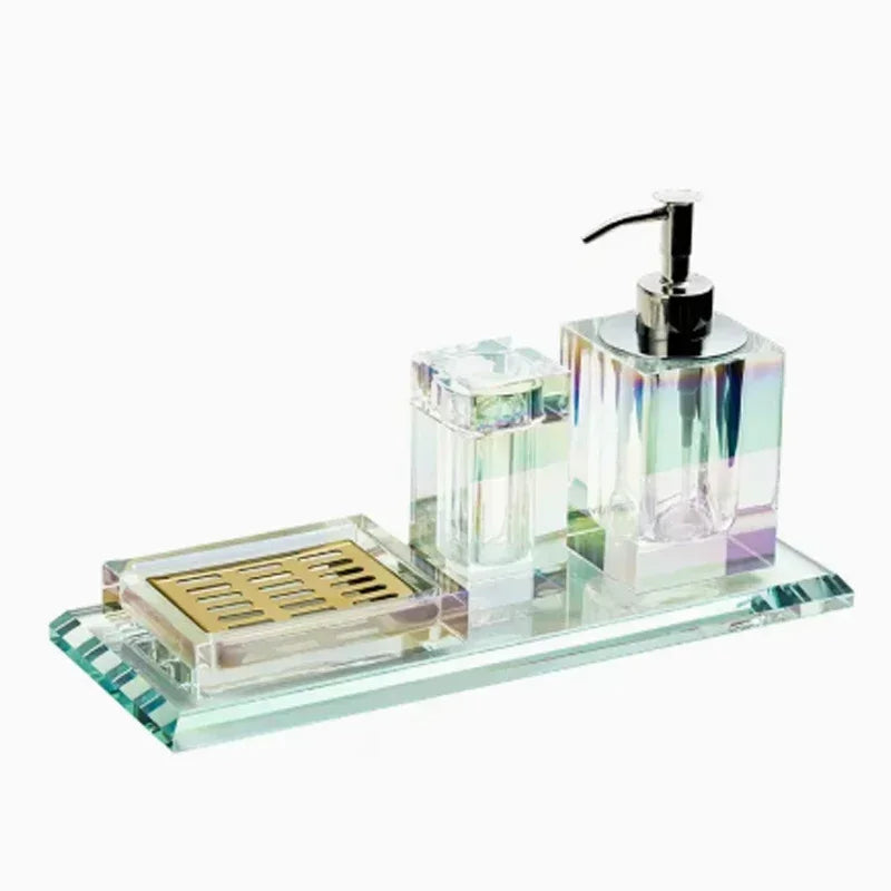 Light Luxury Crystal Glass Bathroom High End Shampoo