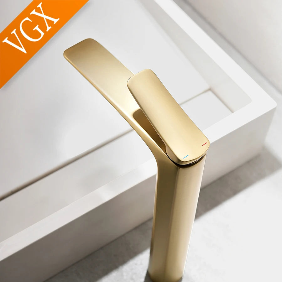Vgx Luxury Gold Bathroom Faucets High Basin Mixer