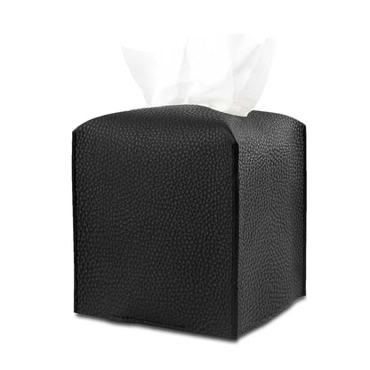 Modern Pu Leather Square Tissue Box Cover Holder-Decorative