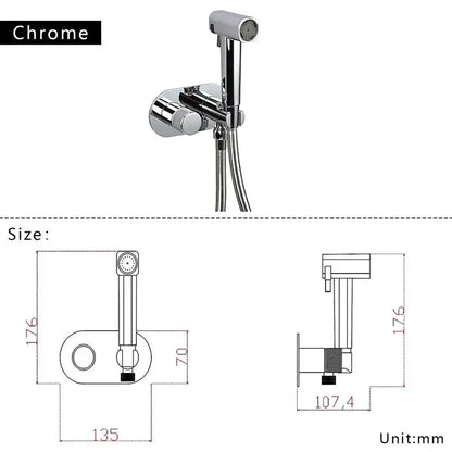 Brass Wall Mount Toilet Bidet Sprayer Faucet Cold