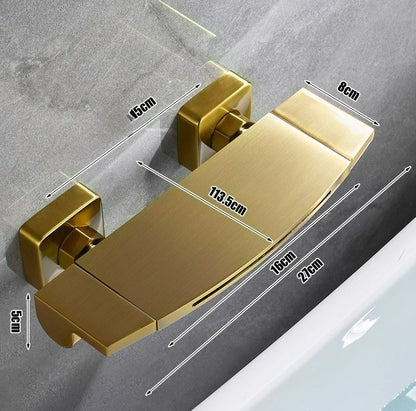 Brushed Gold Bath Shower Faucet Brass Bathtub Faucet