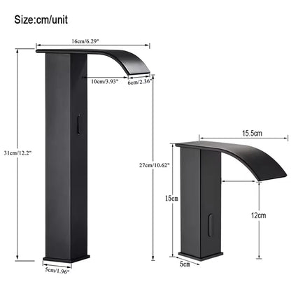 Smart Sensor Bathroom Basin Faucet Intelligent Black Automatic